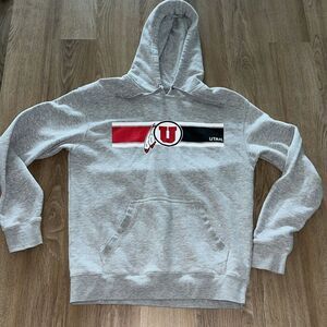 University of Utah Utes big cotton men’s hooded hoodie sweatshirt L slim